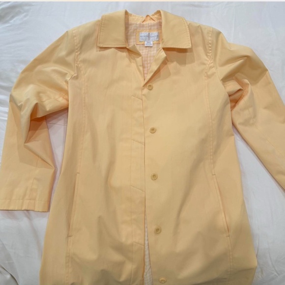 Light Yellow Women's Long Button Front Coat - Picture 3 of 5
